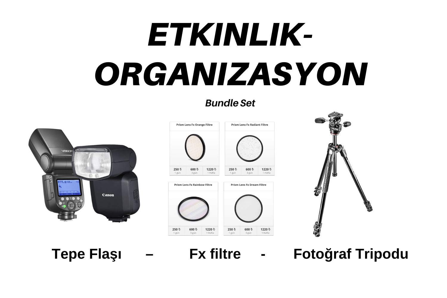 Kiralık Etkinlik Fotoğraf Yan Ekipman Seti